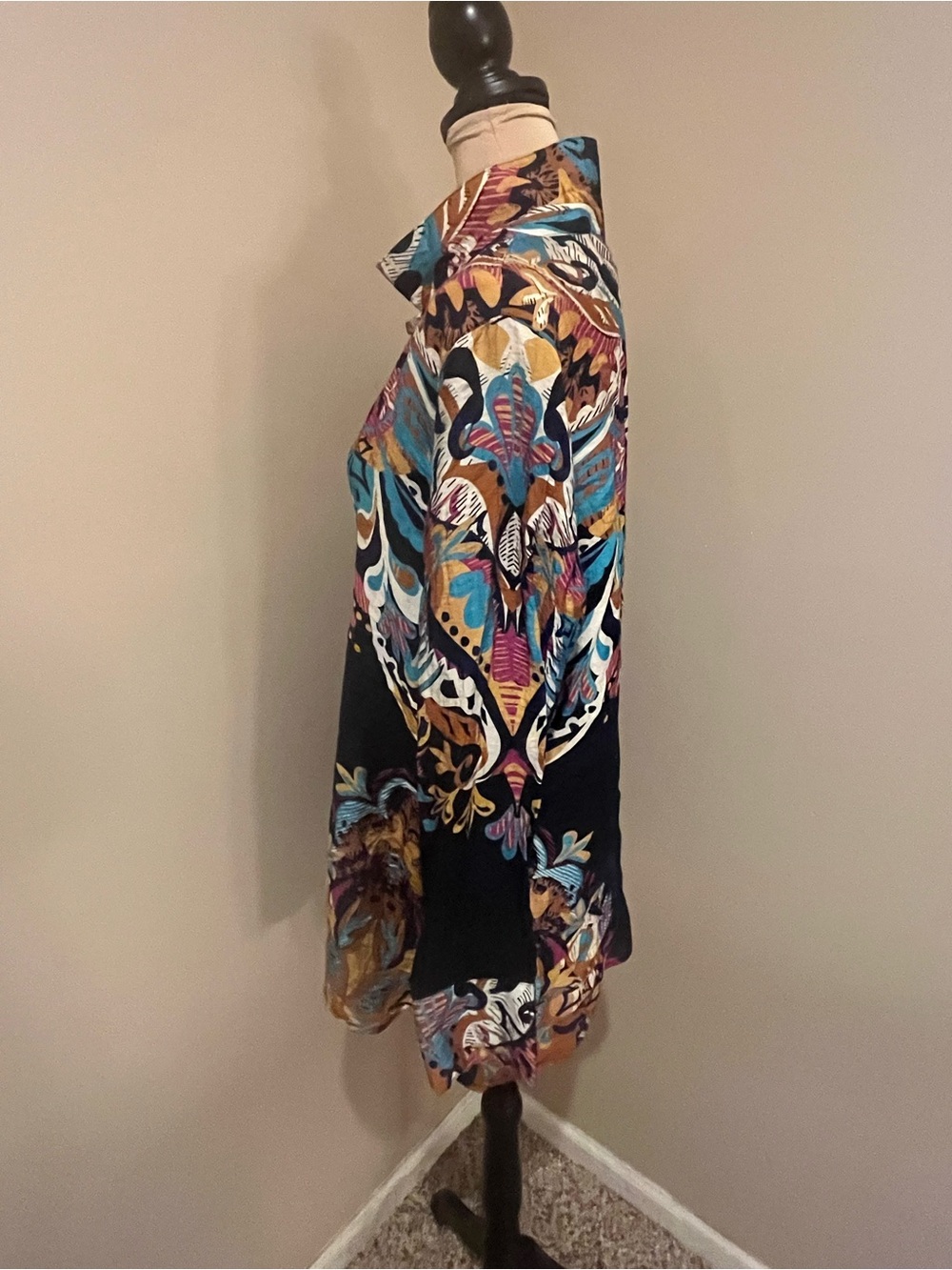 Multiples Tropical Multicolor Button-Front Blouse - Picture 3 of 7